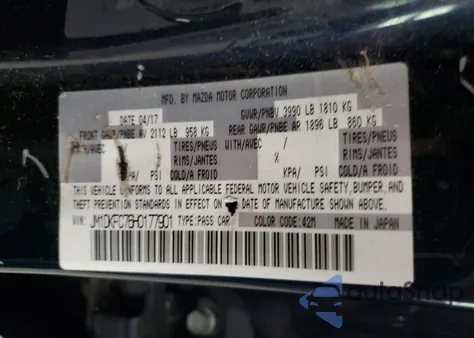 2017 Mazda Cx-3 Touring из США, поврежденный, VIN JM1DKFC76H0177901